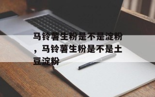 马铃薯生粉是不是淀粉，马铃薯生粉是不是土豆淀粉