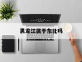 黑龙江属于东北吗