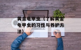 黄金龟甲虫（了解黄金龟甲虫的习性与养护方法）