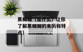 黑糊糊（是什么？让你了解黑糊糊的来历和特点）