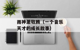 雨神萧敬腾（一个音乐天才的成长故事）