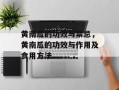 黄南瓜的功效与禁忌，黄南瓜的功效与作用及食用方法