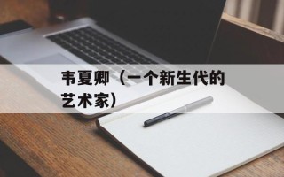 韦夏卿（一个新生代的艺术家）
