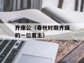 齐康公（春秋时期齐国的一位君主）