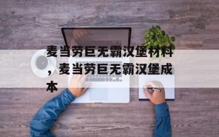 麦当劳巨无霸汉堡材料，麦当劳巨无霸汉堡成本