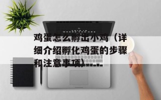 鸡蛋怎么孵出小鸡（详细介绍孵化鸡蛋的步骤和注意事项）