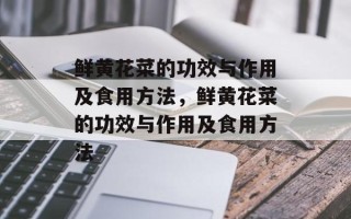 鲜黄花菜的功效与作用及食用方法，鲜黄花菜的功效与作用及食用方法