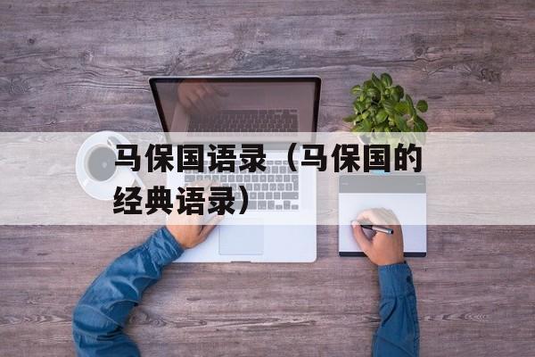 马保国语录（马保国的经典语录）-第1张图片-
